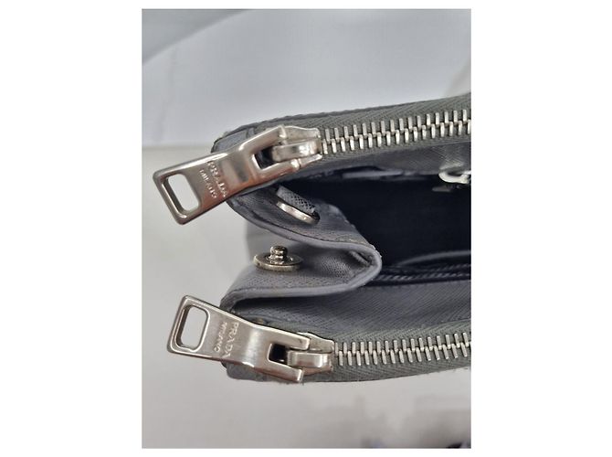 Prada Borsa tote e borsa a spalla Saffiano Lux grigia Marrone - vista 20