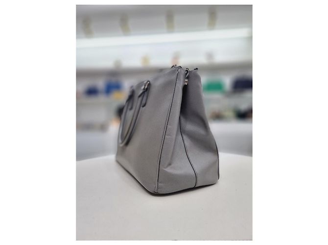 Prada Borsa tote e borsa a spalla Saffiano Lux grigia Marrone - vista 5