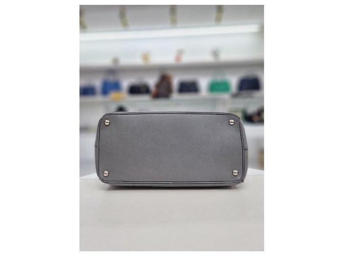 Prada Borsa tote e borsa a spalla Saffiano Lux grigia Marrone - vista 7