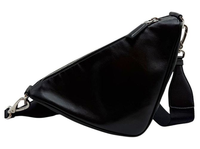Prada Borsa a tracolla con logo triangolare nera Nero - vista 4