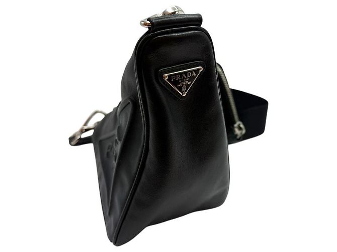 Prada Borsa a tracolla con logo triangolare nera Nero - vista 6