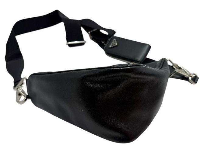 Prada Borsa a tracolla con logo triangolare nera Nero - vista 7