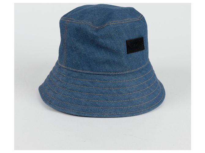 Salvatore Ferragamo Cappello bucket con patch logo Blu - vista 3