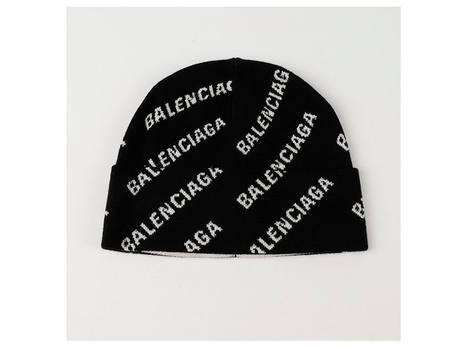 Balenciaga Beanie mit Allover-Logo Schwarz - Ansicht 2