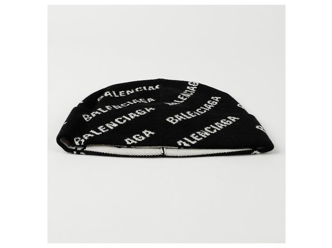 Balenciaga Beanie mit Allover-Logo Schwarz - Ansicht 3