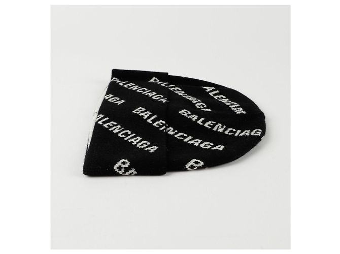 Balenciaga Beanie mit Allover-Logo Schwarz - Ansicht 6
