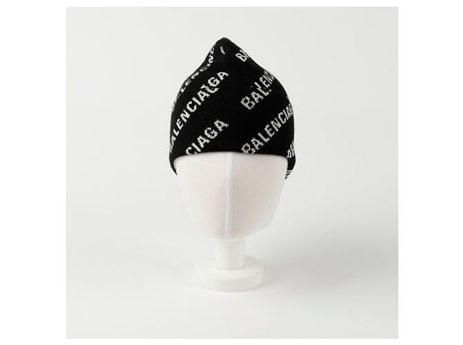 Balenciaga Beanie mit Allover-Logo Schwarz - Ansicht 9