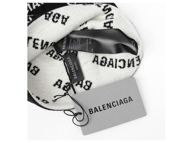 Balenciaga Berretto con logo allover Nero - vista 4