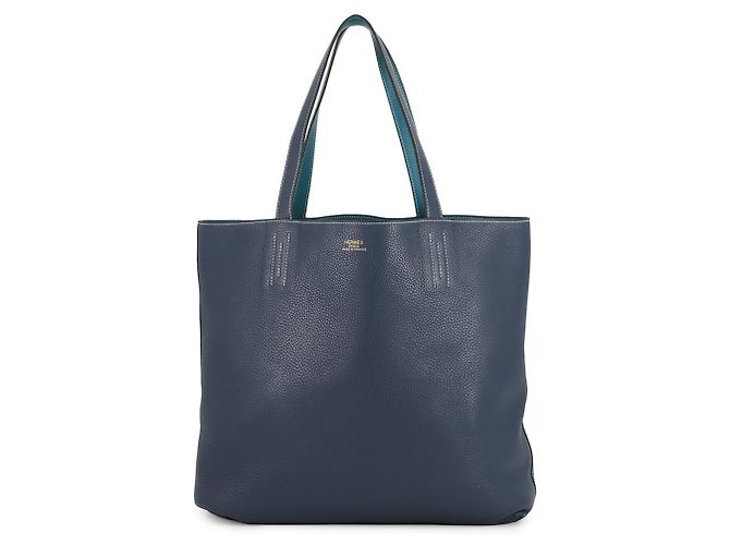 Borsa Tote Hermès Kara Double Sens 45 Blu - vista 2