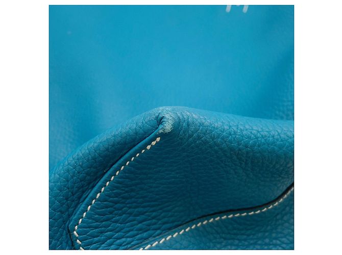 Borsa Tote Hermès Kara Double Sens 45 Blu - vista 7
