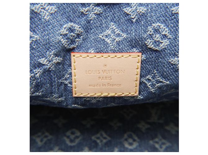 Sac Boston Keepall Bandoulière 45 en denim Monogram Louis Vuitton Bleu Marine - vue 10