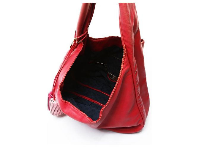 Borsa a Spalla in Pelle Morbida Anagram Loewe Rosso - vista 11