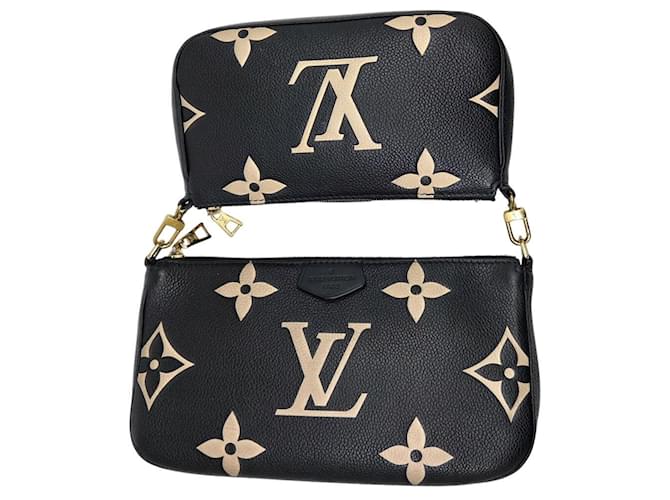 Louis Vuitton Monogram Empreinte Multi Pochette Accessori Nero Beige - vista 4