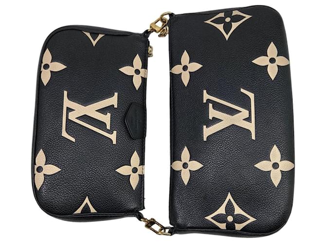 Louis Vuitton Monogram Empreinte Multi Pochette Accessori Nero Beige - vista 5