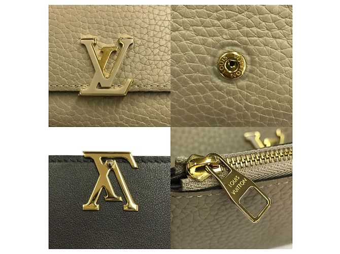 Billetera Compacta Tri-fold Capucines de Louis Vuitton Beige - vista 4