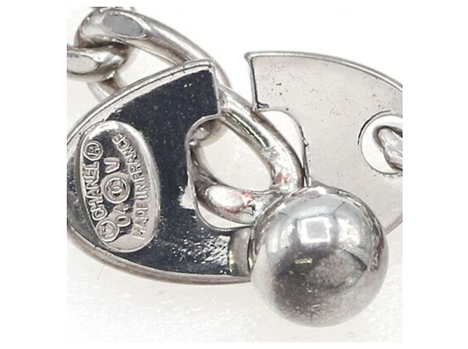 Portachiavi in metallo argento Chanel - vista 3