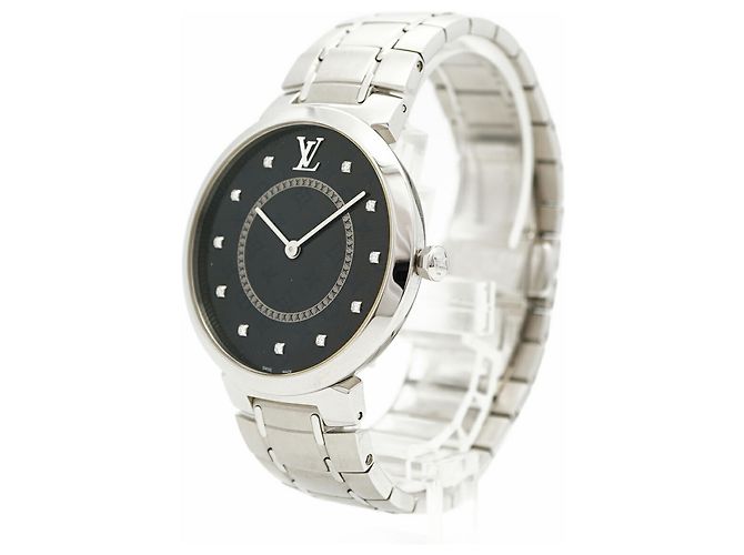 Orologio da uomo Louis Vuitton Tambour QA145 con quadrante nero - vista 3