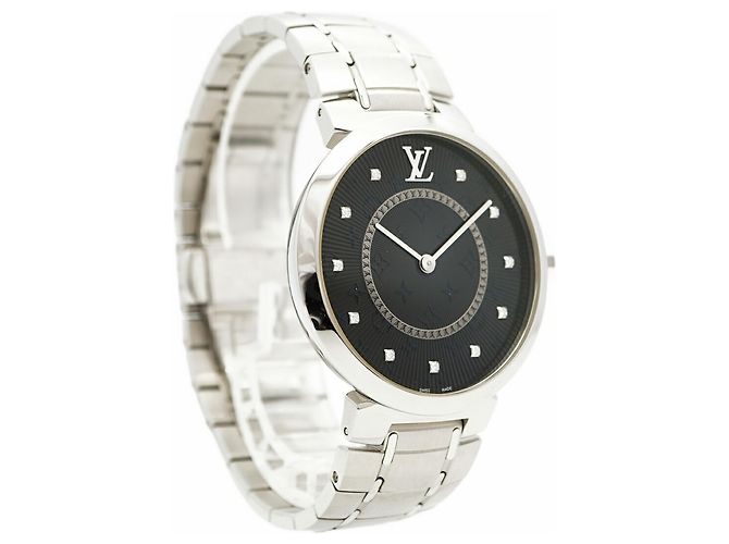 Orologio da uomo Louis Vuitton Tambour QA145 con quadrante nero - vista 4