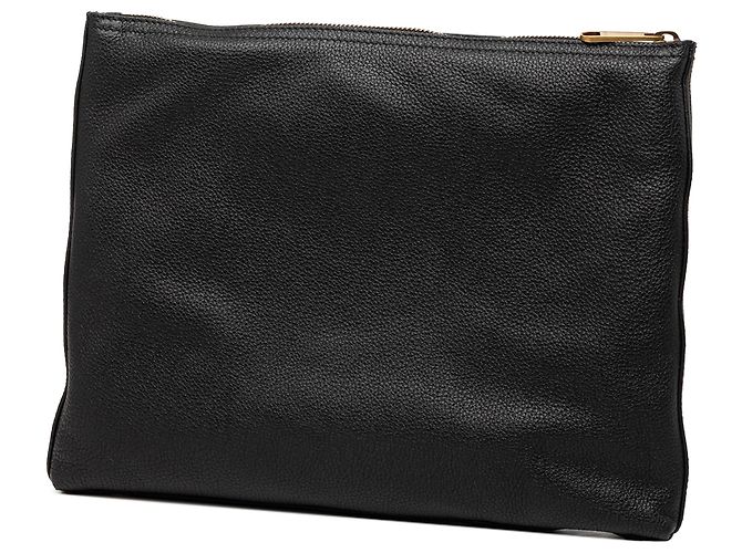 Clutch in pelle nera media con logo Gucci Nero - vista 2