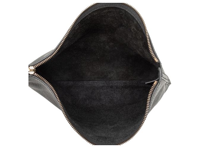 Clutch in pelle nera media con logo Gucci Nero - vista 4