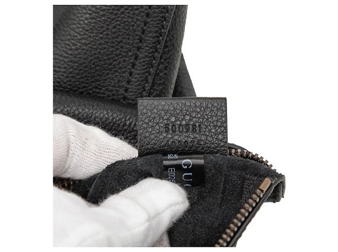 Clutch in pelle nera media con logo Gucci Nero - vista 6