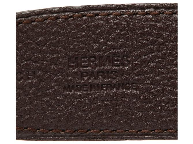 Cintura reversibile Hermès Constance H Martelee in Swift nero e Togo - vista 5