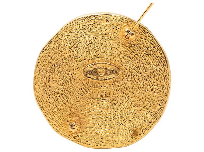 Spilla a forma di moneta placcata in oro 31 Rue Cambon di Chanel D'oro - vista 3