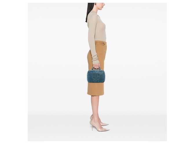 Borsa Vanity in Denim Blu CC di Chanel - vista 7