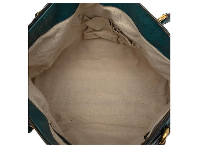 Gucci Grünes Mittelgroßes Leder Ride Top Handle Bag Dunkelgrün - Ansicht 4