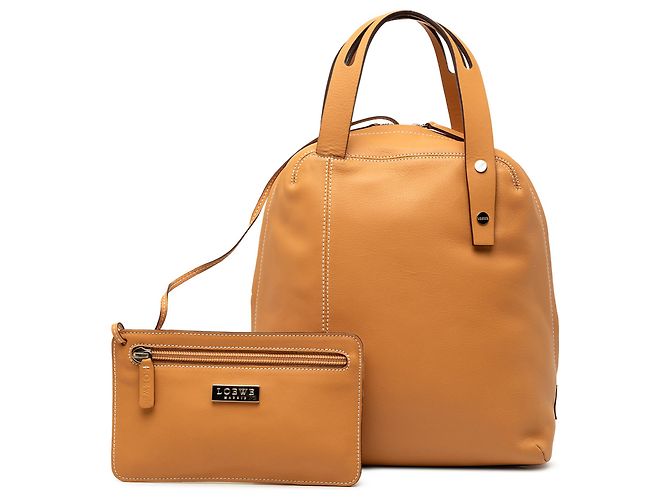 Borsa in pelle marrone LOEWE Caramello - vista 9