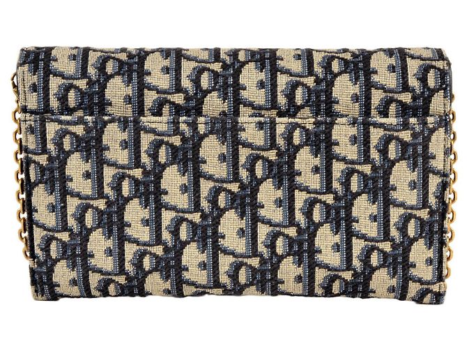 Portafoglio Saddle Christian Dior con catena Blu - vista 3
