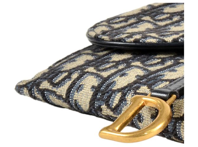 Portafoglio Saddle Christian Dior con catena Blu - vista 4