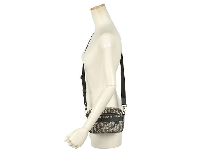 Borsa a spalla mini Dior Safari di Christian Dior Nero Beige - vista 2