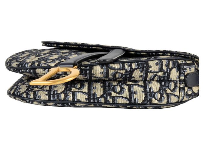 Mini borsa a mano Oblique Saddle Christian Dior Blu navy - vista 4