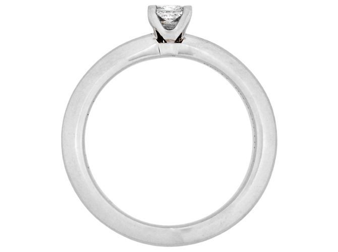 Tiffany & Co. Platin Solitaire Ring mit Princess Cut Diamant - Ansicht 2