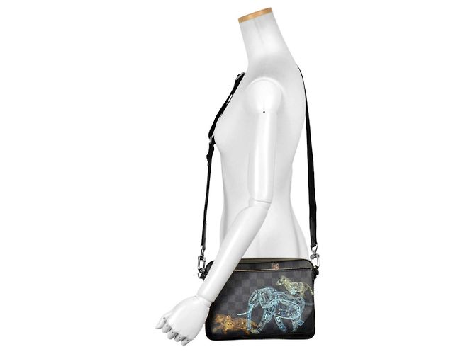Borsa a Spalla Trio di Louis Vuitton Nero Damier ebene - vista 8