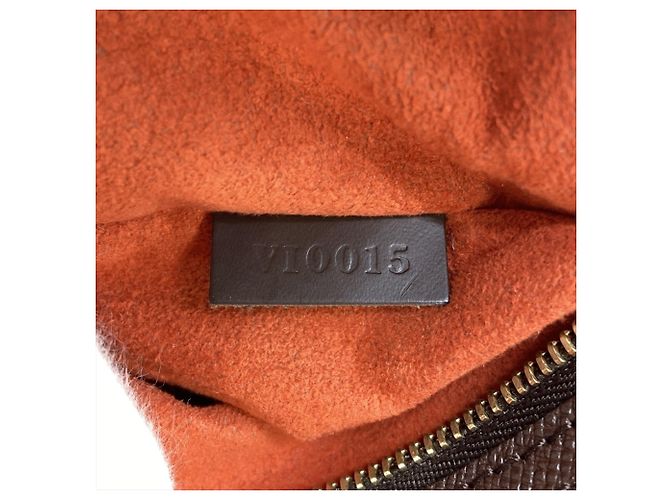 Borsa Louis Vuitton Brera in Damier Ebene Marrone - vista 10