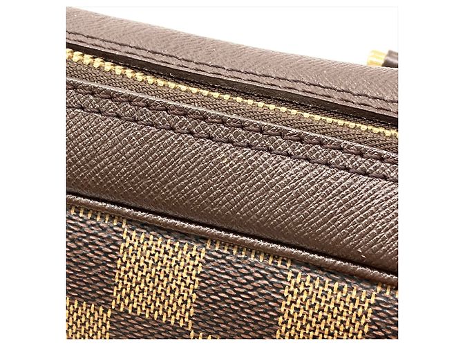 Borsa Louis Vuitton Brera in Damier Ebene Marrone - vista 8
