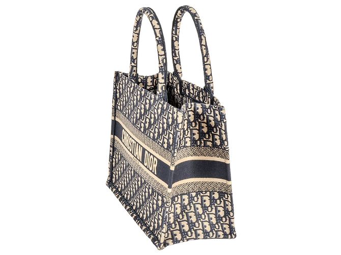Borsa tote Book in jacquard obliquo Christian Dior Blu navy - vista 2