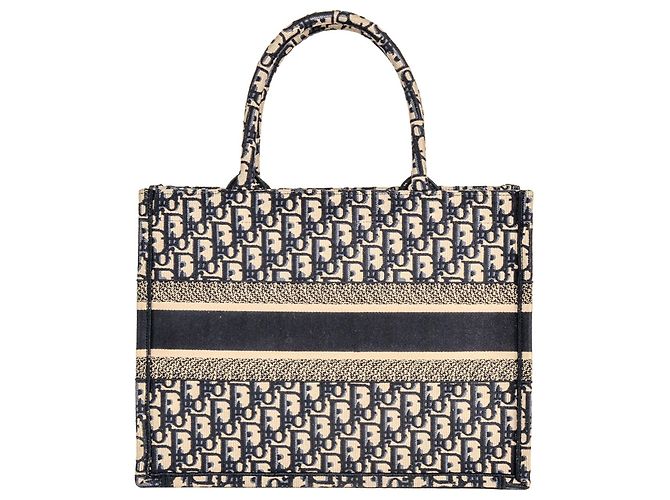 Borsa tote Book in jacquard obliquo Christian Dior Blu navy - vista 3