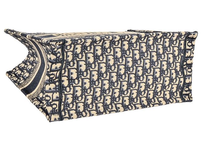 Borsa tote Book in jacquard obliquo Christian Dior Blu navy - vista 4
