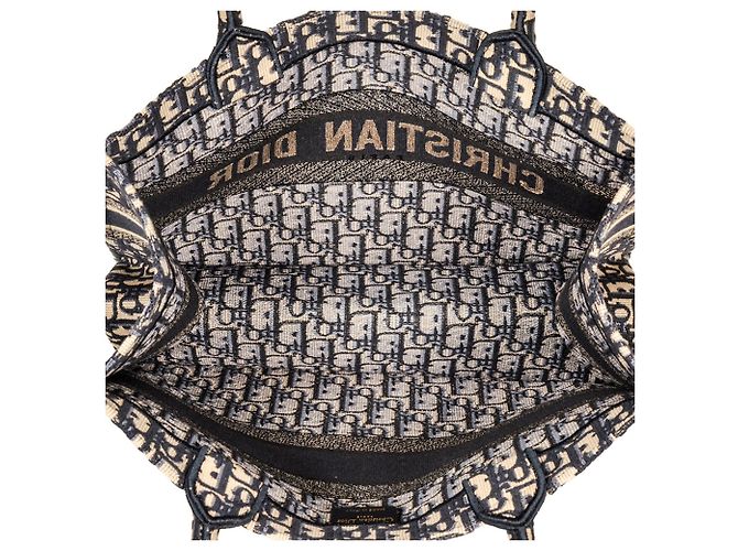 Borsa tote Book in jacquard obliquo Christian Dior Blu navy - vista 5