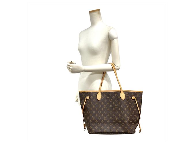Borsa Tote Louis Vuitton Neverfull MM Marrone Monogramma - vista 2