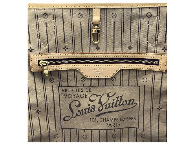 Borsa Tote Louis Vuitton Neverfull MM Marrone Monogramma - vista 7