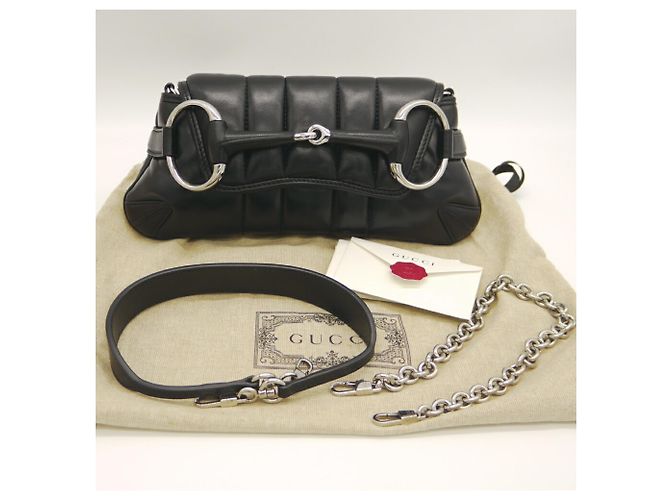Borsa a spalla piccola Horsebit di GUCCI Nero - vista 11