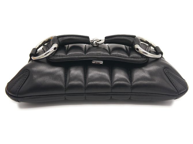 Borsa a spalla piccola Horsebit di GUCCI Nero - vista 3