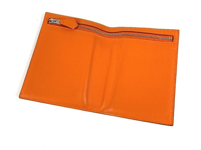 Hermès Zip Zap Kompaktgeldbörse Orange - Ansicht 11