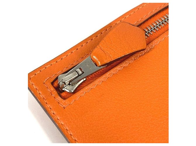 Hermès Zip Zap Kompaktgeldbörse Orange - Ansicht 12