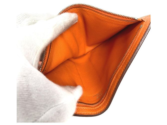 Hermès Zip Zap Kompaktgeldbörse Orange - Ansicht 14