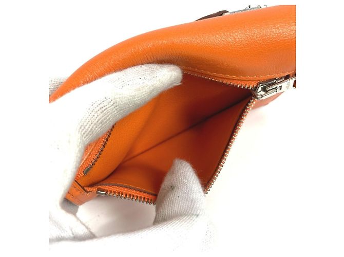 Hermès Zip Zap Kompaktgeldbörse Orange - Ansicht 17